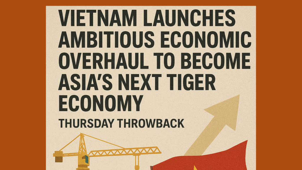 Vietnam Launches Ambitious Economic Overhaul to Become Asia’s Next Tiger Economy- Thrusday Throwback Vietnam Launches Ambitious Economic Overhaul to Become Asia’s Next Tiger Economy