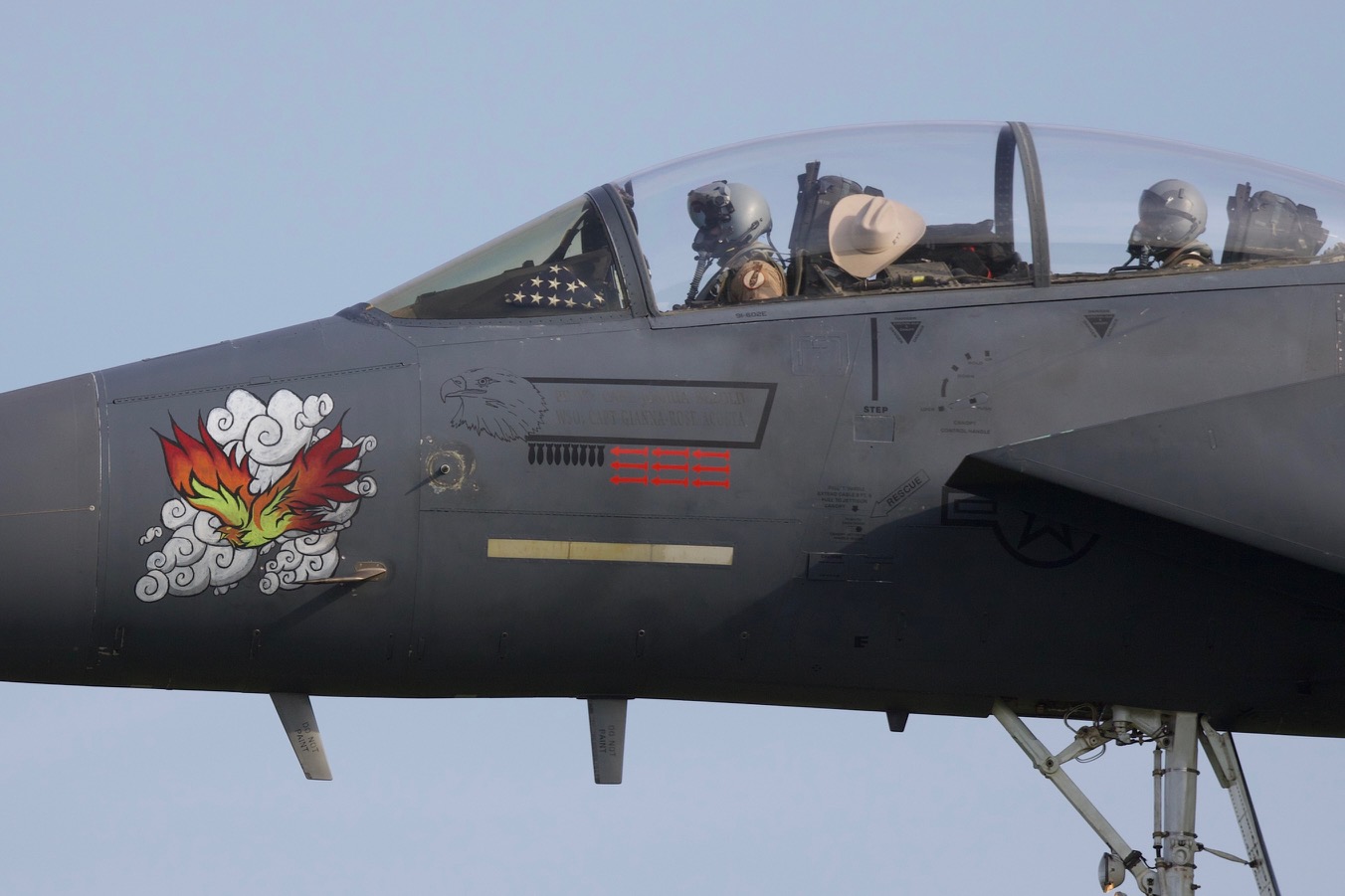 Battle-Worn Strike Eagles Return Home Adorned with Haunting Artwork
